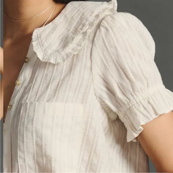 Like New Anthropologie Pilcro Keira Collared Button Front Top Small - Picture 4 of 14